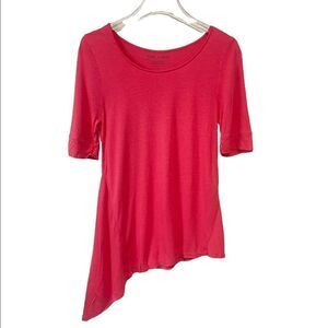 Anthropologie Pure + Good Tunic Shirt Asymmetrical Hem Pink Medium
